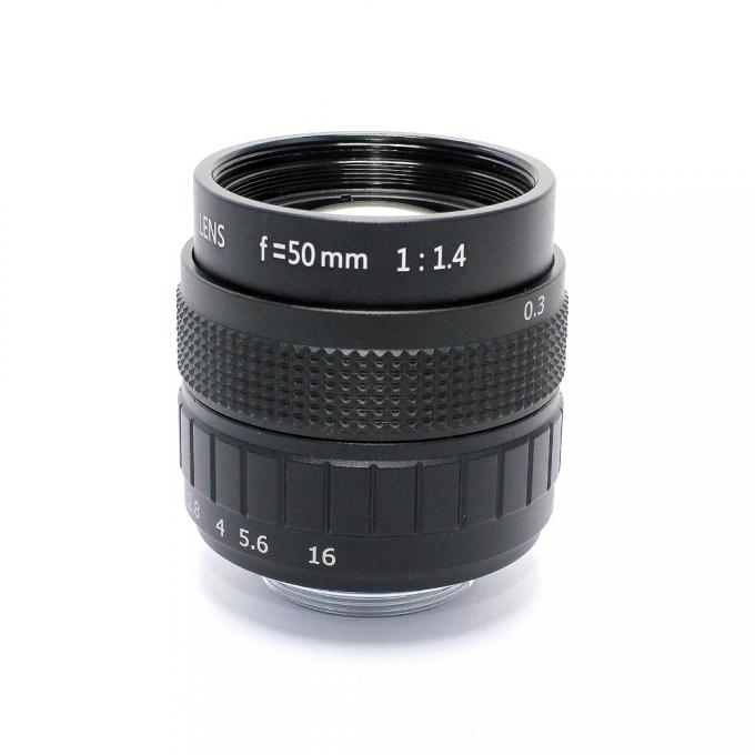 50mm 렌즈 C 산 f/1.4 CCTV 렌즈 C 산 2/3 CCTV 렌즈는 질 카메라 렌즈를 가진 합금 케이싱을 특색짓습니다