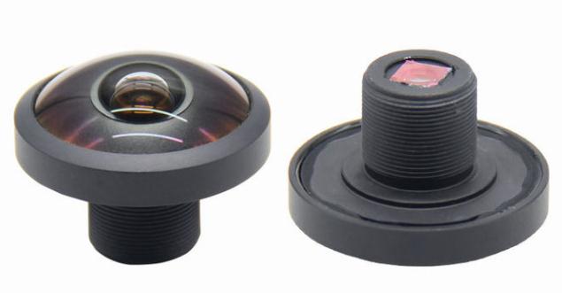 1.08mm 고정 촛점 렌즈 1/3 칩 가득 차있는 유리 360 파노라마 사진기 HD 광각 fisheye 렌즈 f2.0 M12 산
